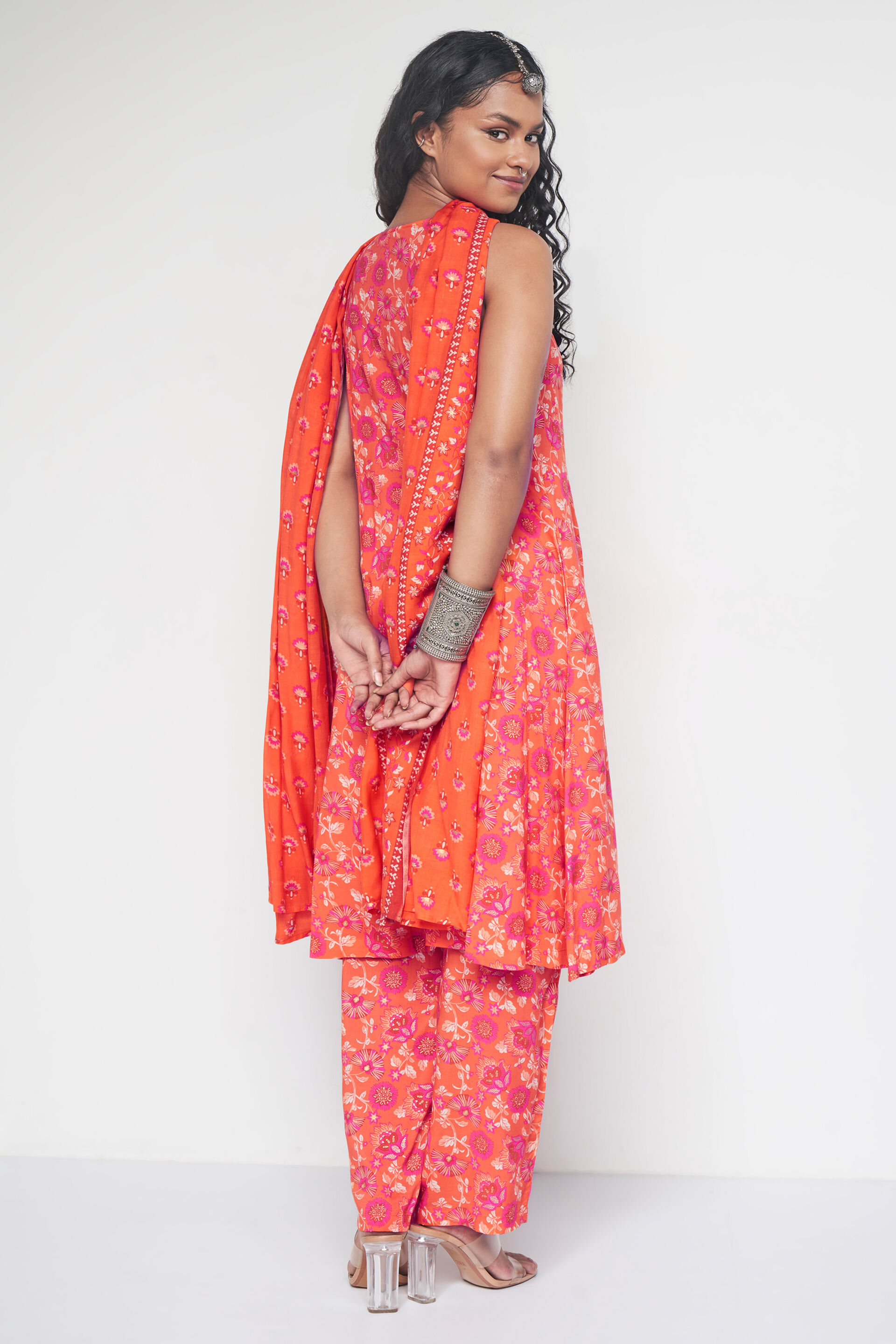 Dilnaz Kurta Set, Orange, image 6